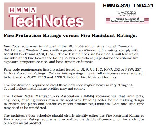 Fire Protection vs Fire Resistant Rating