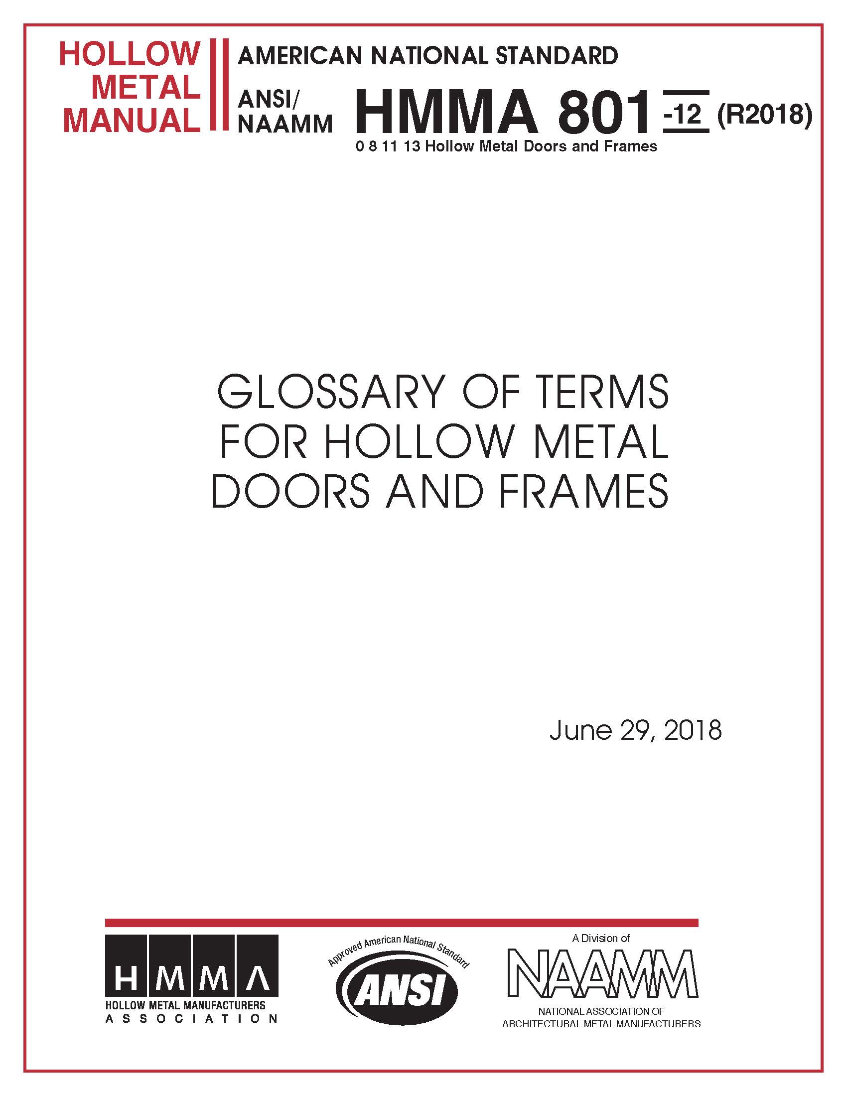 Glossary of Terms for Hollow Metal Doors and Frames