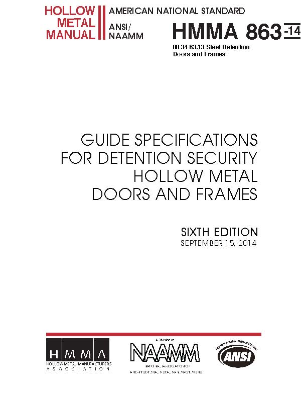 Guide Specifications for Detention Security Hollow Metal Doors and Frames